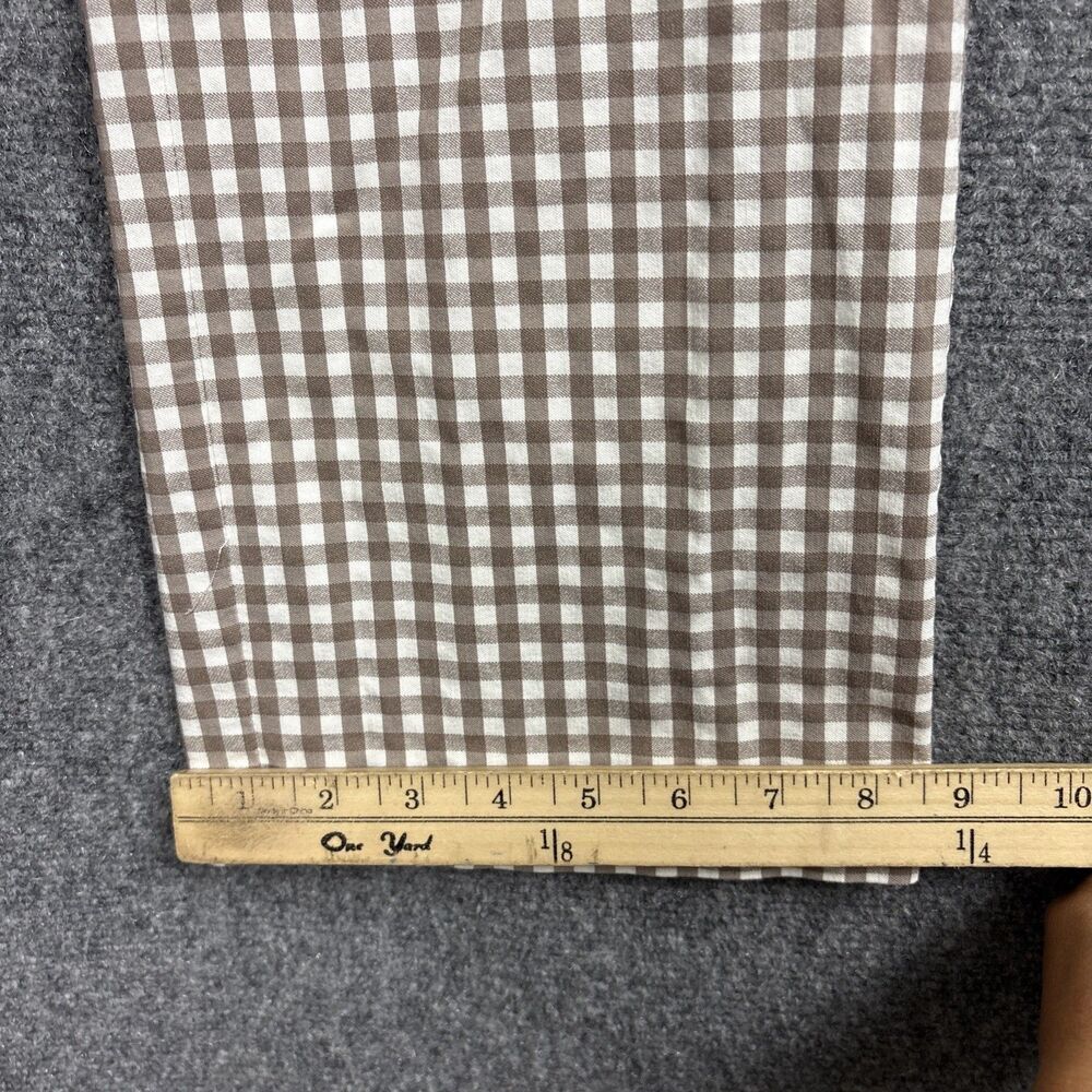 J. McLaughlin Straight Pants Womens Size 6 Brown Gingham side Zip Preppy - Picture 8 of 11